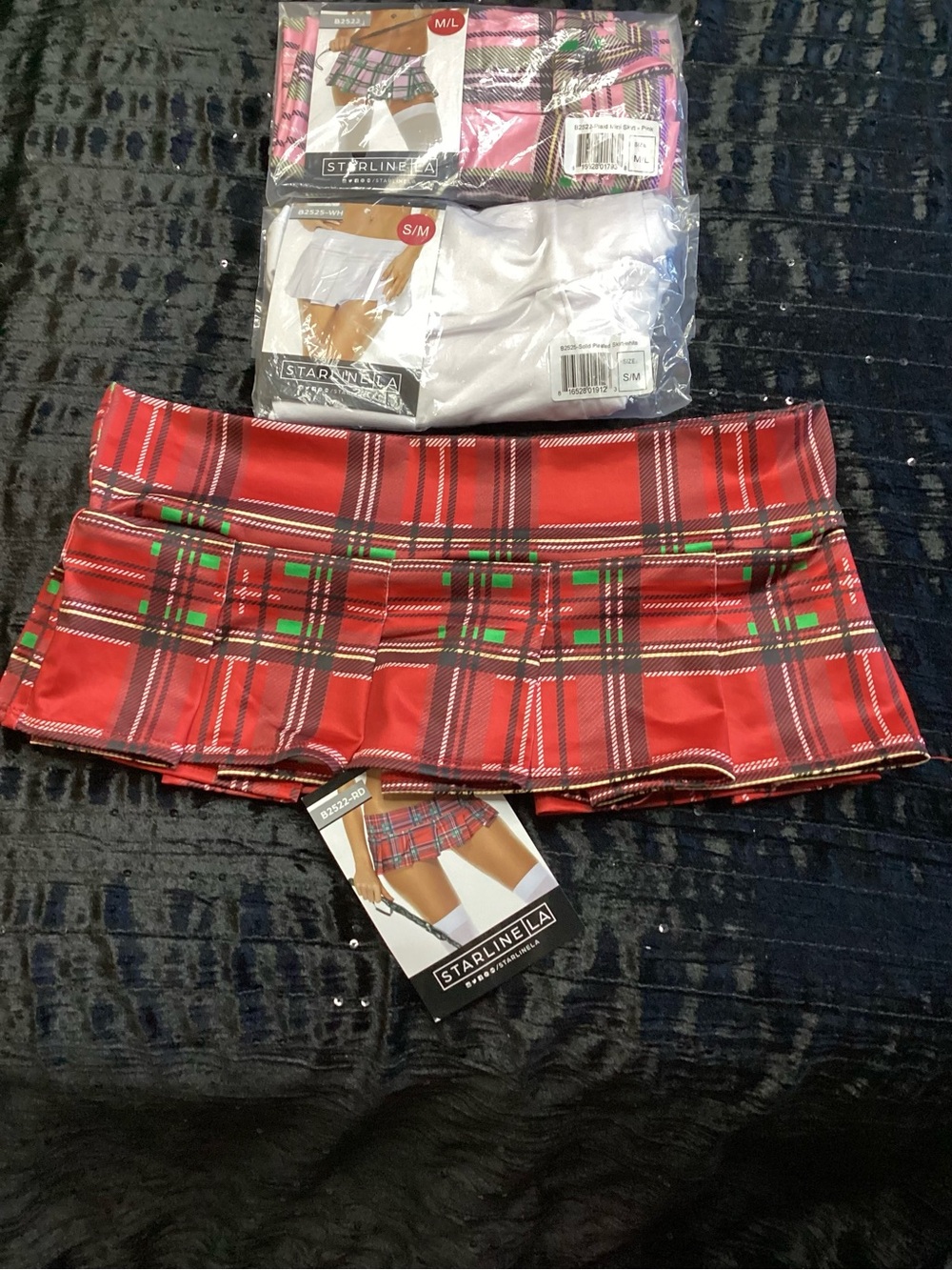 Starline LA Plaid Pleated Micro Mini Skirt - Various Colors & Sizes